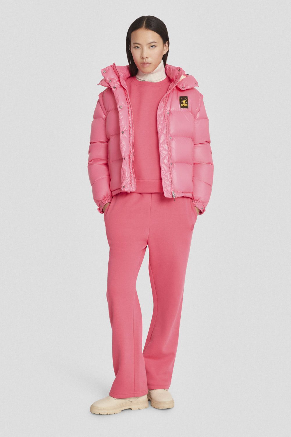 immagine piumino trapuntato donna fucsia