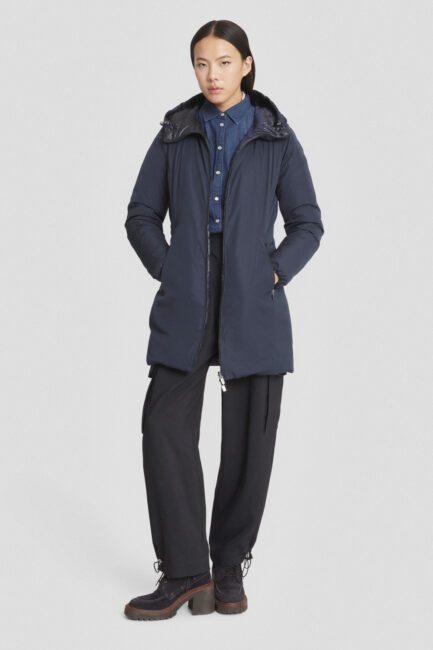 immagine piumino reversibile donna blu